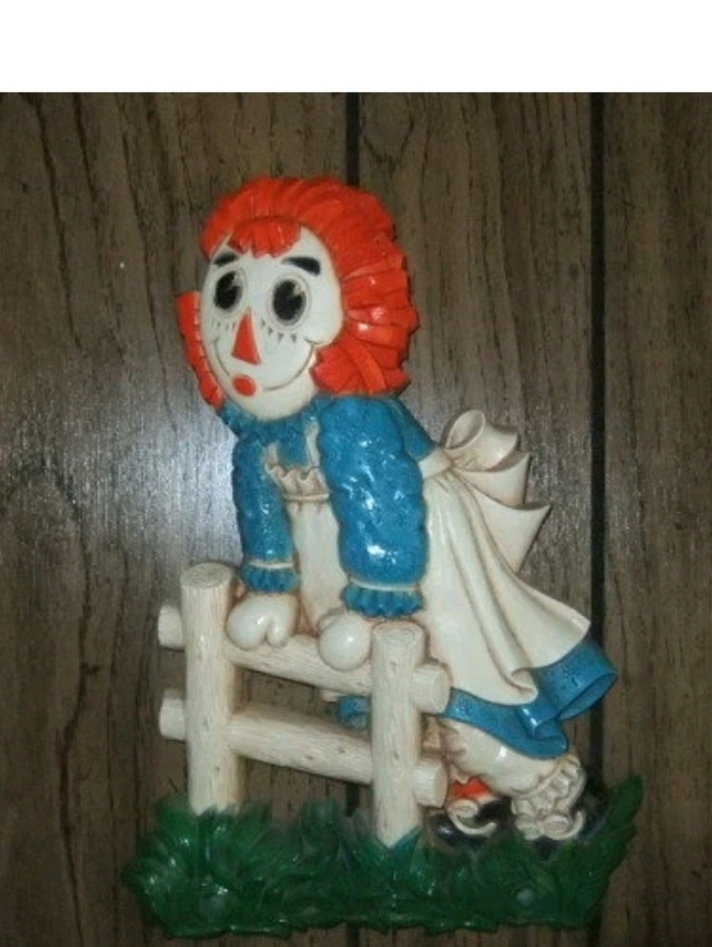 Raggedy Anne Plastic Wall Hanging 1977 Vintage 70s Bobbs Merrill Co 12 Inches